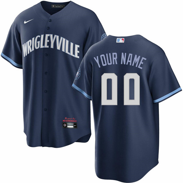 Men's Chicago Cubs ACTIVE PLAYER Custom Navy City Connect Stitched Jersey